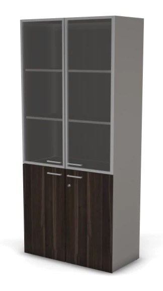 Шкаф, комби RAC076 прозрачное стекло, с замком 89,8x44,8x198,2см Дуб Термо/Серый камень, Серия Аккорд / Accord. Серия Аккорд / Accord. Серия Аккорд / Accord