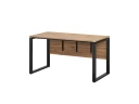 Стол прямой, О-опоры, экран ЛДСП,парящая стол-ца 1400x700x750 RM008-14x7 Дуб Юстус/Черный
