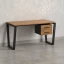 Стол прямой с подвесной тумбой 2 ящика, U-опора 2000x800x750 RM035-20x8 Дуб Юстус/Черный