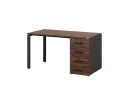 Стол прямой с тумбой на П-образных опоре, правый 1600x700x750 RM103-16x7 Дуб Апрельский шоколад/Черный