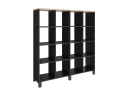 Стеллаж, 16 ячеек 1500х370х1620 RM140-15x37 Вяз Швейцарский светлый/Черный