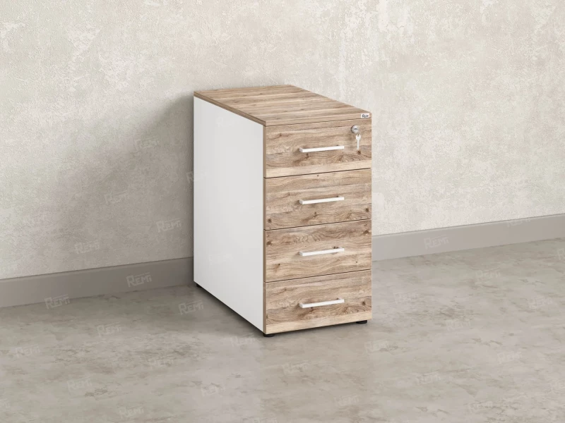 Тумба приставная, 4 ящика 400x800x750 RM121-40x80 Дуб Маувелла/Белый