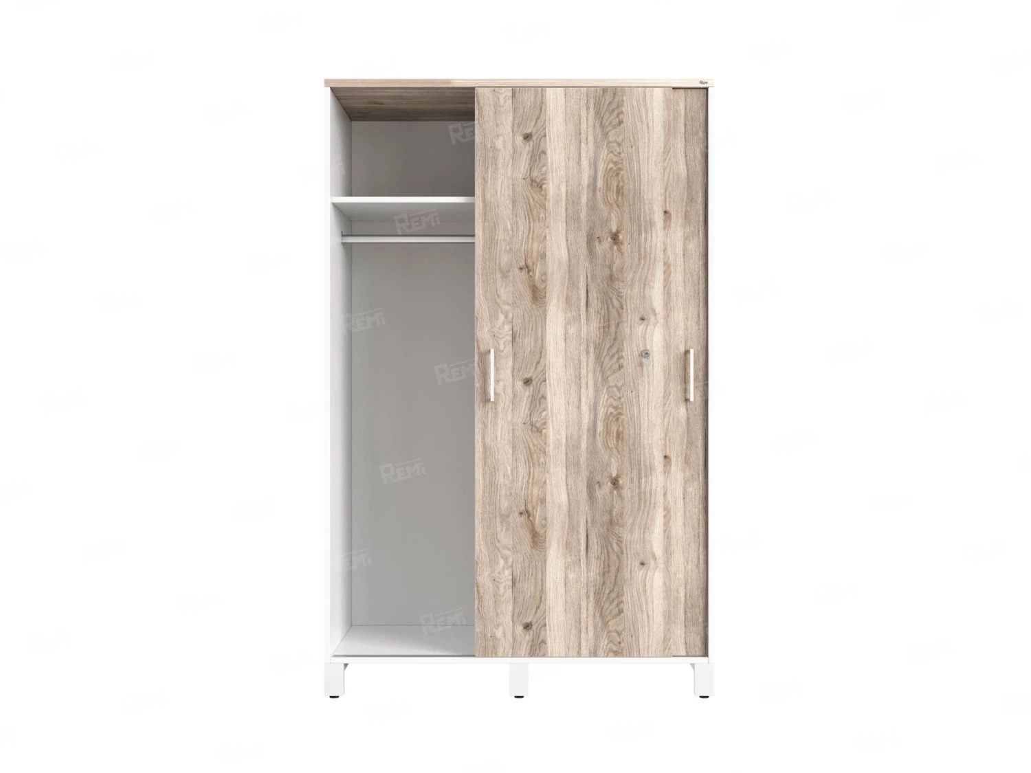 Шкаф-купе, штанга, 1 полка 1200x600x1900 RM163-90x60 Дуб Маувелла/Белый