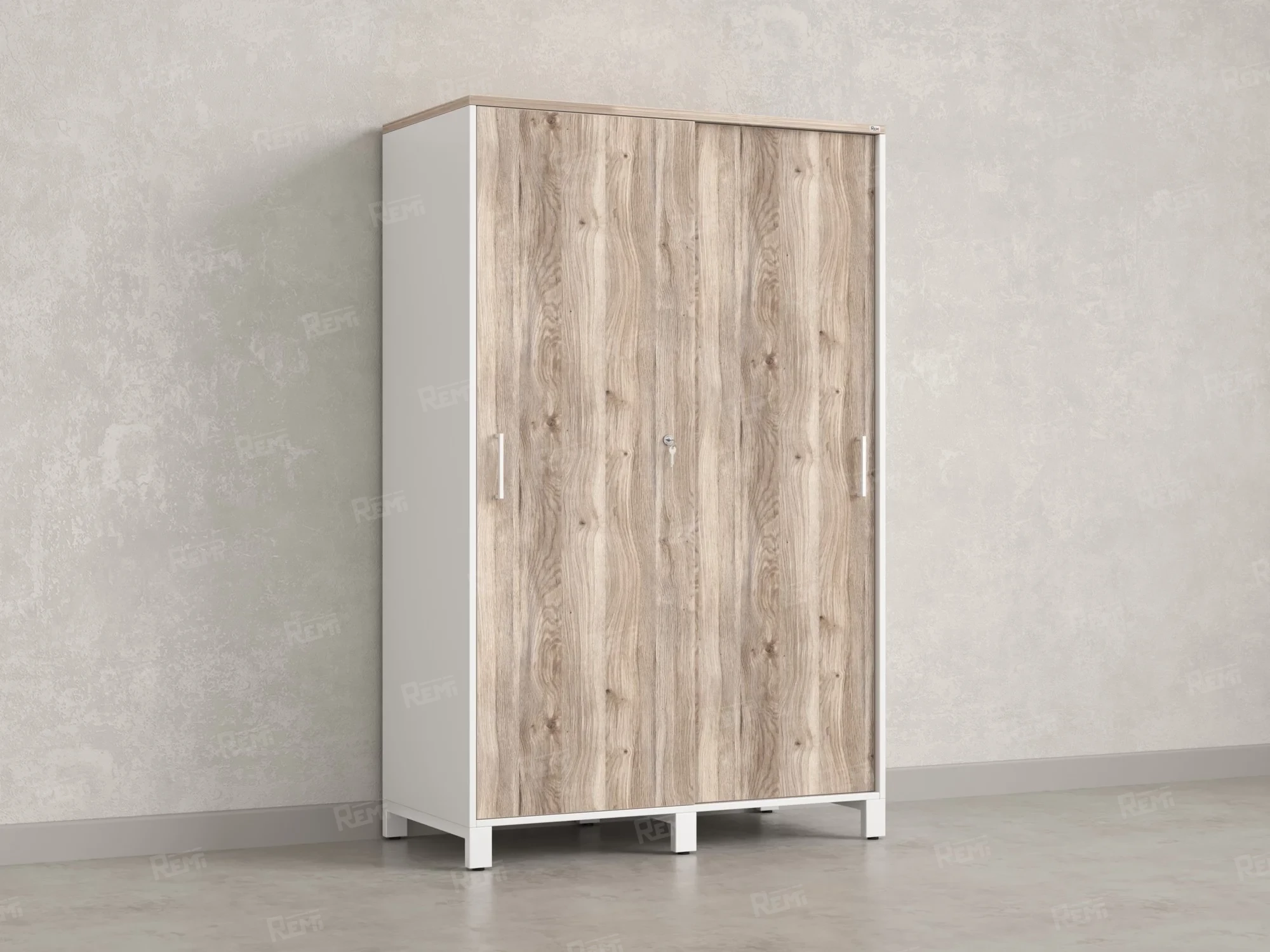 Шкаф-купе, штанга, 1 полка 1200x600x1900 RM163-90x60 Дуб Маувелла/Белый