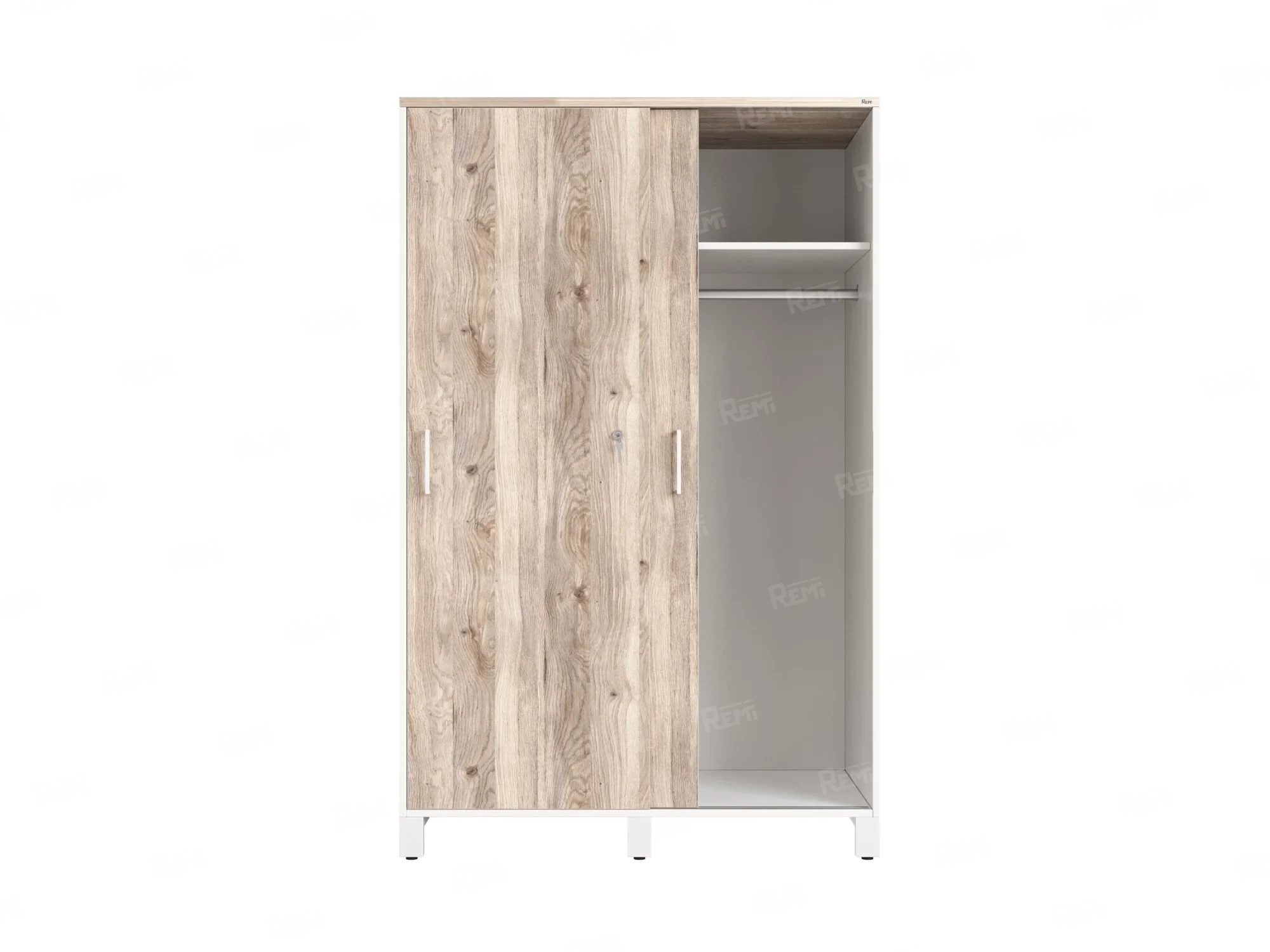 Шкаф-купе, штанга, 1 полка 1200x600x1900 RM163-90x60 Дуб Маувелла/Белый