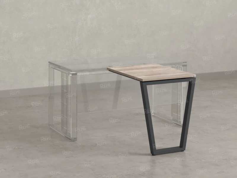 Брифинг прямой, с парящей столешнецей, на U-образном каркасе 1100x700x750 RM074-11x7 Дуб Маувелла/Серый