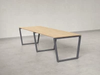 Cтол для переговоров, на V-обазном каркасе 2100x1450x750 RM082-210x145 Вяз Швейцарский светлый/Серый