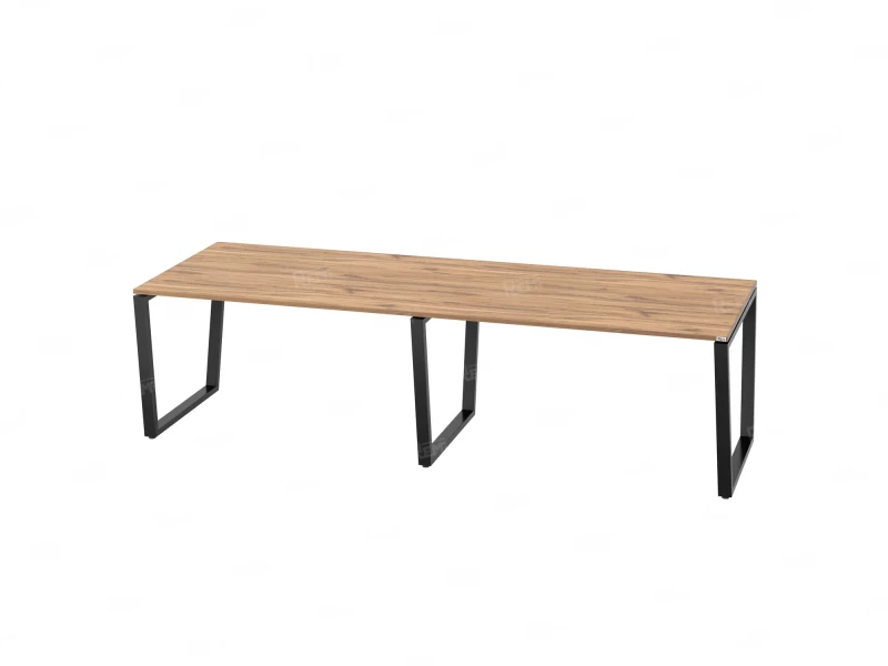 Cтол для переговоров, на V-обазном каркасе 2200x1400x750 RM082-220x140 Дуб Юстус/Черный