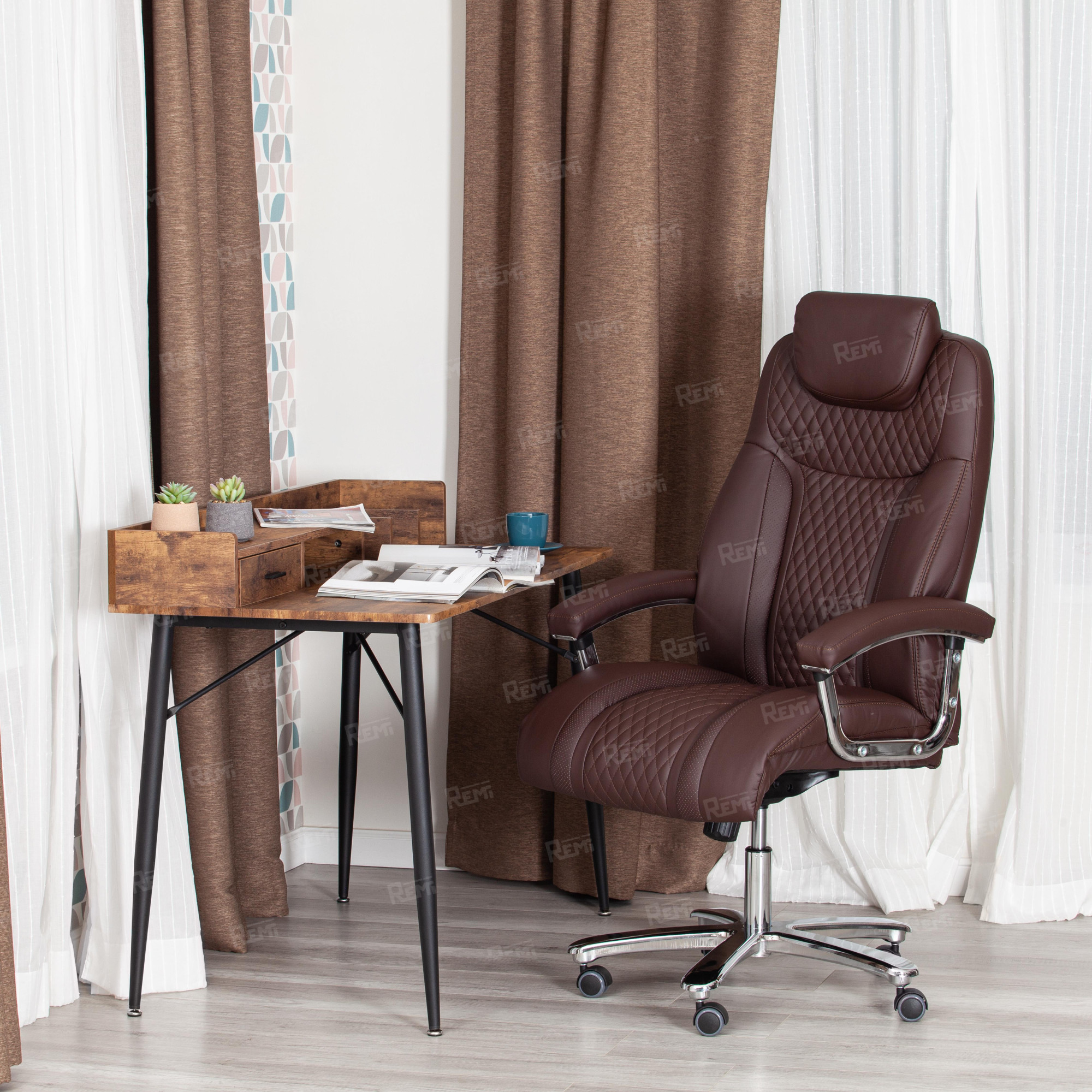 Кресло Trust (max) Коричневый/Коричневый, Экокожа (арт. 19890)