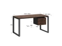 Стол прямой с подвесной тумбой 2 ящика, О-опора 1800x800x750 RM037-18x8 Дуб Апрельский шоколад/Серый