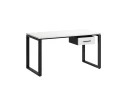 Стол прямой с подвесной тумбой, О-опора 1800x600x750 RM036-18x6 Белый/Черный