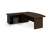 BRL RB070-160x200L Стол руководителя угловой L с тумбой 2 ящика 1600х2000х760 Венге/Черный