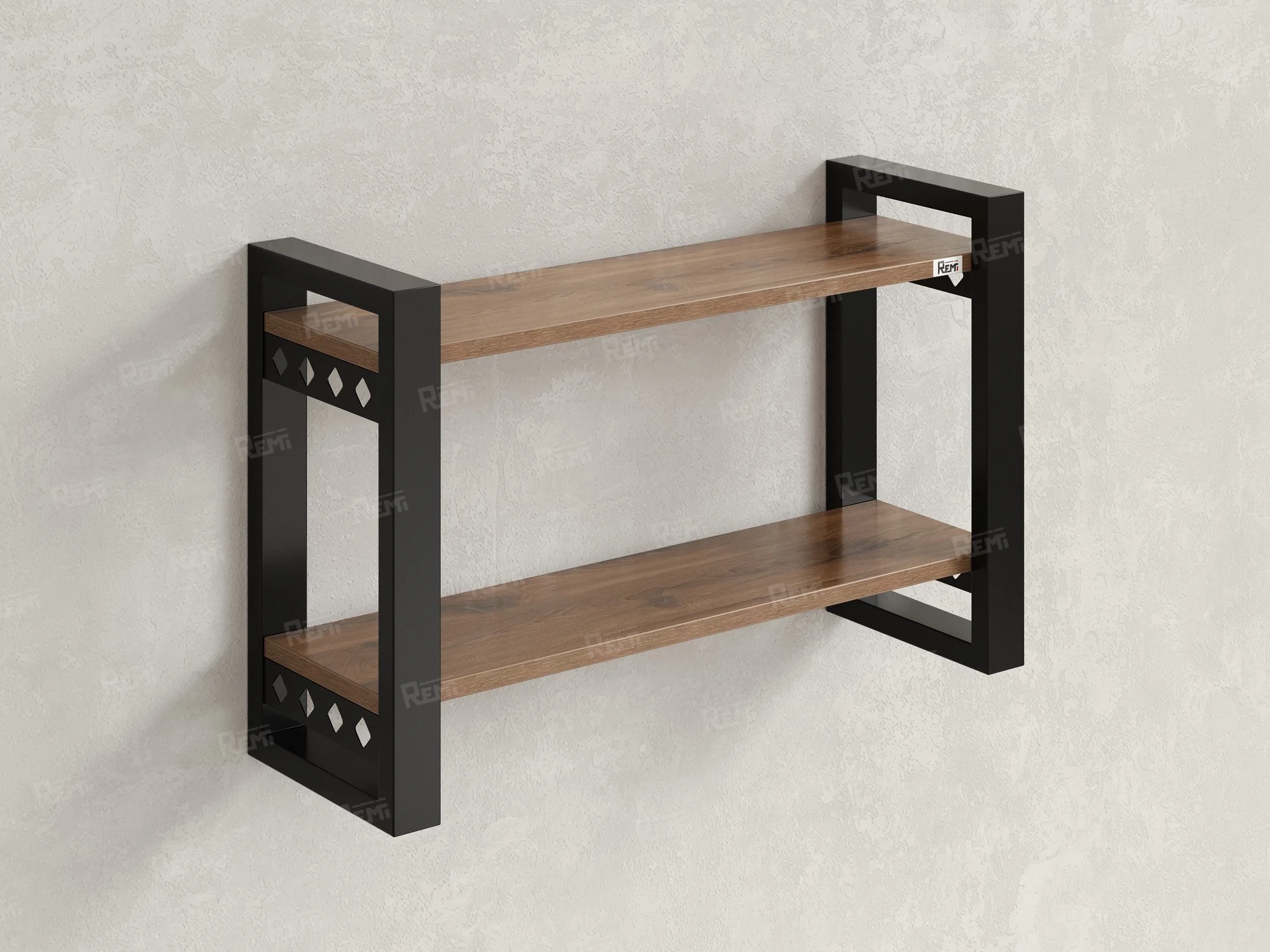 Полка настенная 900x200x500 RM194-90x20 Дуб Юстус/Черный