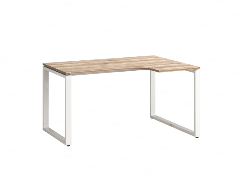 Стол угловой, О-опора, правый 1600x700/900x750, RM054-16x7-9 Дуб Маувелла/Белый