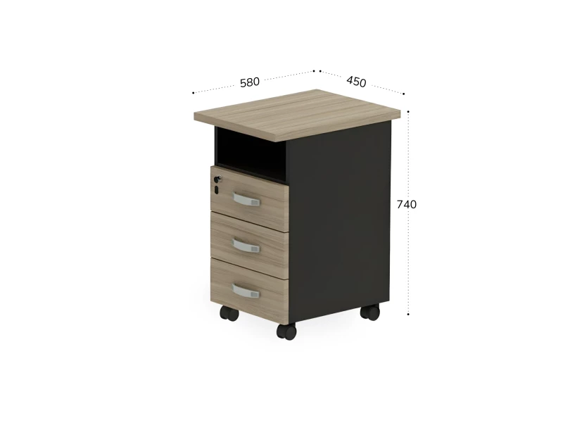 BRL RB091-45х58R Тумба приставная правая 450х580х740 Шорвуд/Черный