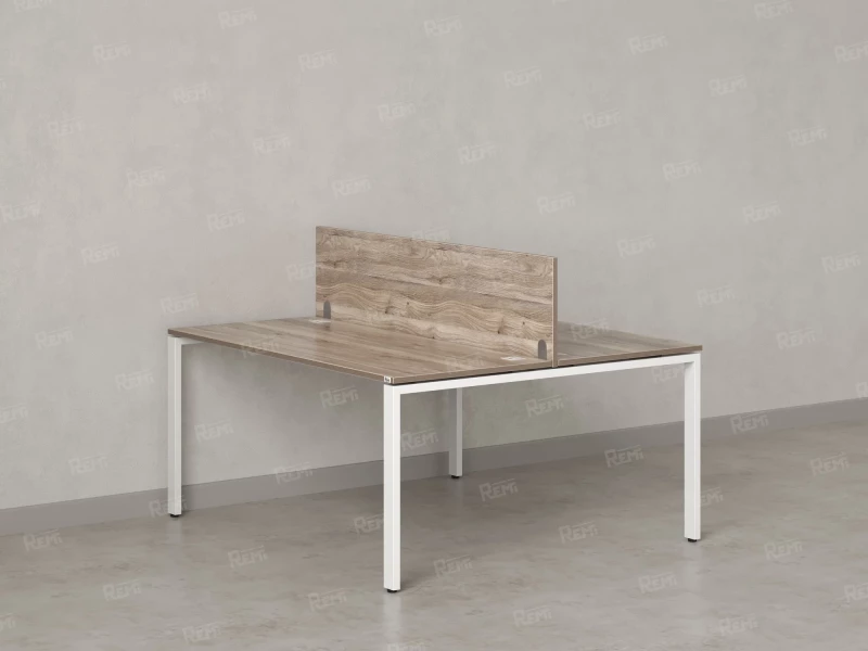 Бенч-система, 2 рабочих места, с одним экраном ЛДСП 1000x1600x750 RM165-2-10x16 Дуб Маувелла/Белый