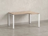 Стол угловой, П-опора, правый 1400x700/900x750, RM052-14x7-9 Дуб Маувелла/Белый