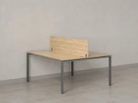 Бенч-система, 2 рабочих места, с одним экраном ЛДСП 1600x1200x750 RM165-2-16x12 Вяз Швейцарский светлый/Серый