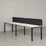 Бенч-система в 1 ряд, 2 рабочих места 2 тканевых экранов 2400x600x750 RM167-3-24x6 Белый/Черный