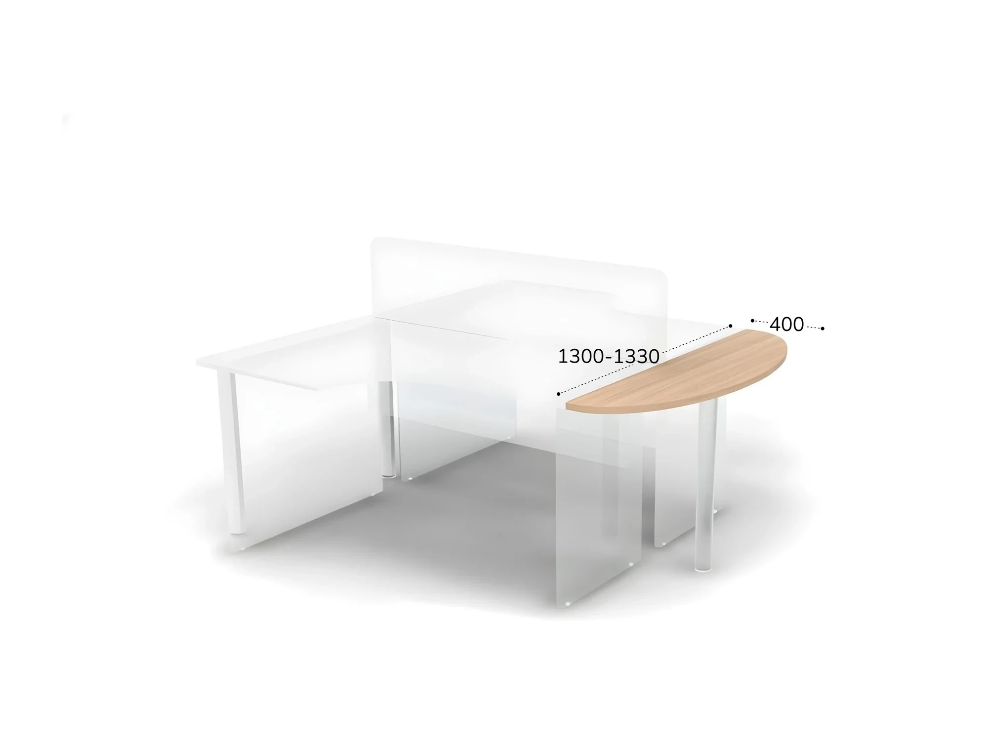 BRL RB027-133х40 Приставной элемент для 2 столов (без опоры) 1330х400х28 Акация