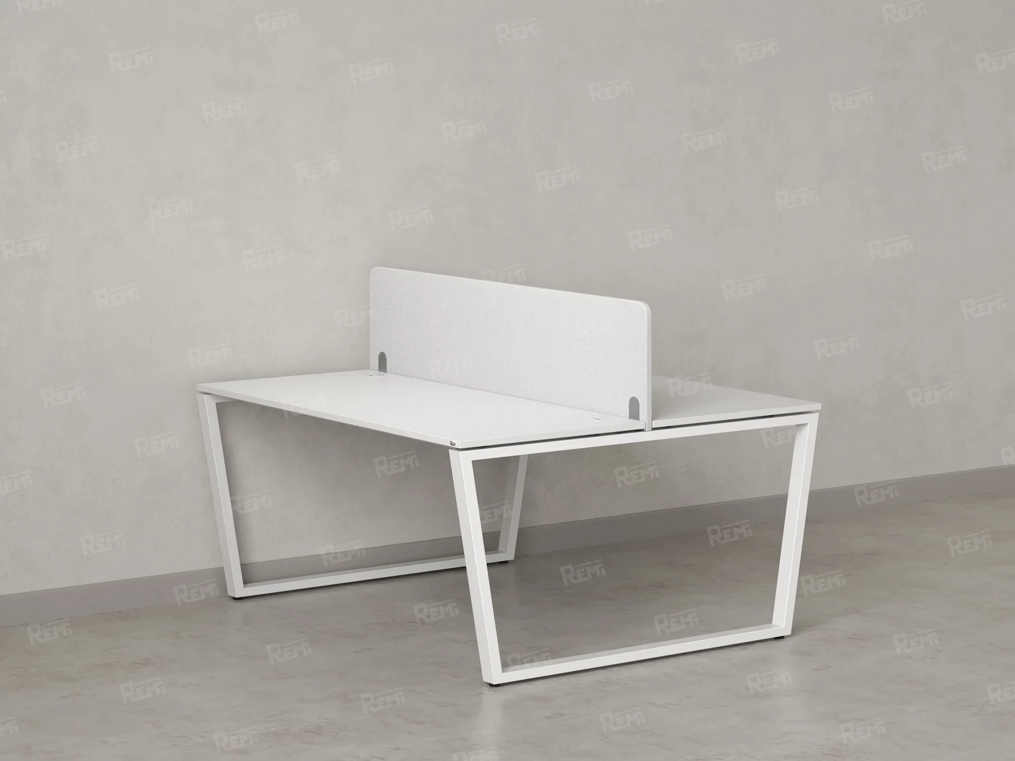 Бенч-система, 2 рабочих места, с одним тканевым экраном 1400x1200x750 RM172-1-14x12 Белый/Белый