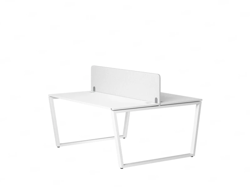 Бенч-система, 2 рабочих места, с одним тканевым экраном 1400x1200x750 RM172-1-14x12 Белый/Белый