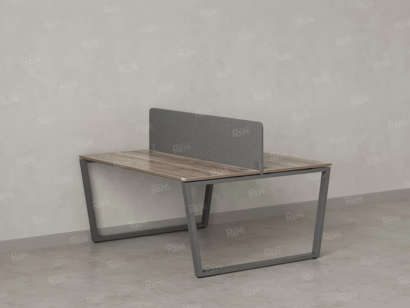 Бенч-система, 2 рабочих места, с одним тканевым экраном 1800x1200x750 RM172-1-18x12 Дуб Маувелла/Серый