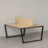 Бенч-система, 2 рабочих места, с одним экраном ЛДСП 1200x1400x750 RM172-2-12x14 Вяз Швейцарский светлый/Черный