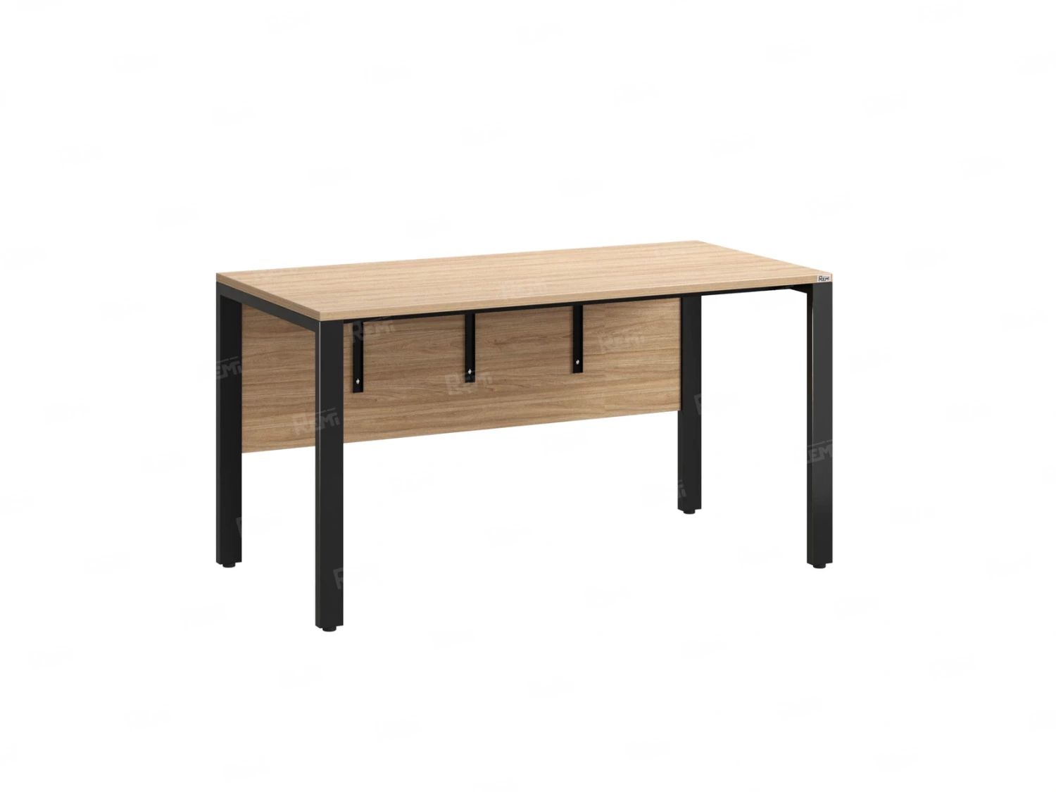 Стол прямой на П-образных опорах, экран ЛДСП 1200x600x750 RM005-12x6 Вяз Швейцарский светлый/Черный