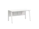 Стол прямой, Л-опора, экран ЛДСП,парящая стол-ца 1600x600x750 RM009-16x6 Белый/Белый