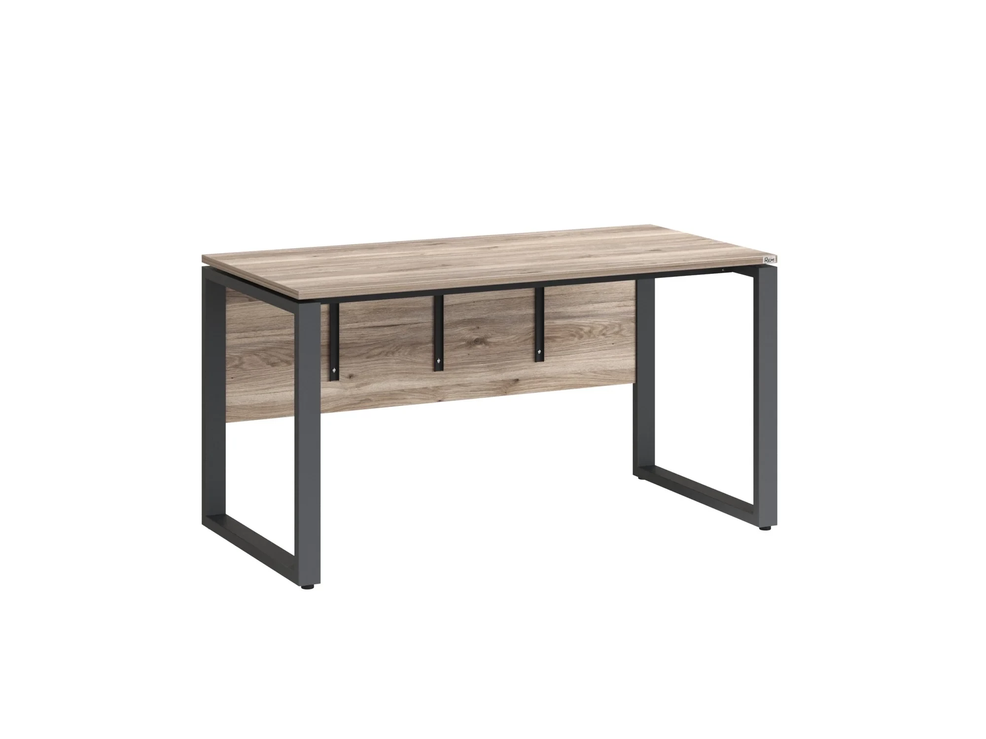 Стол прямой, О-опоры, экран ЛДСП,парящая стол-ца 1800x800x750 RM008-18x8 Дуб Маувелла/Серый