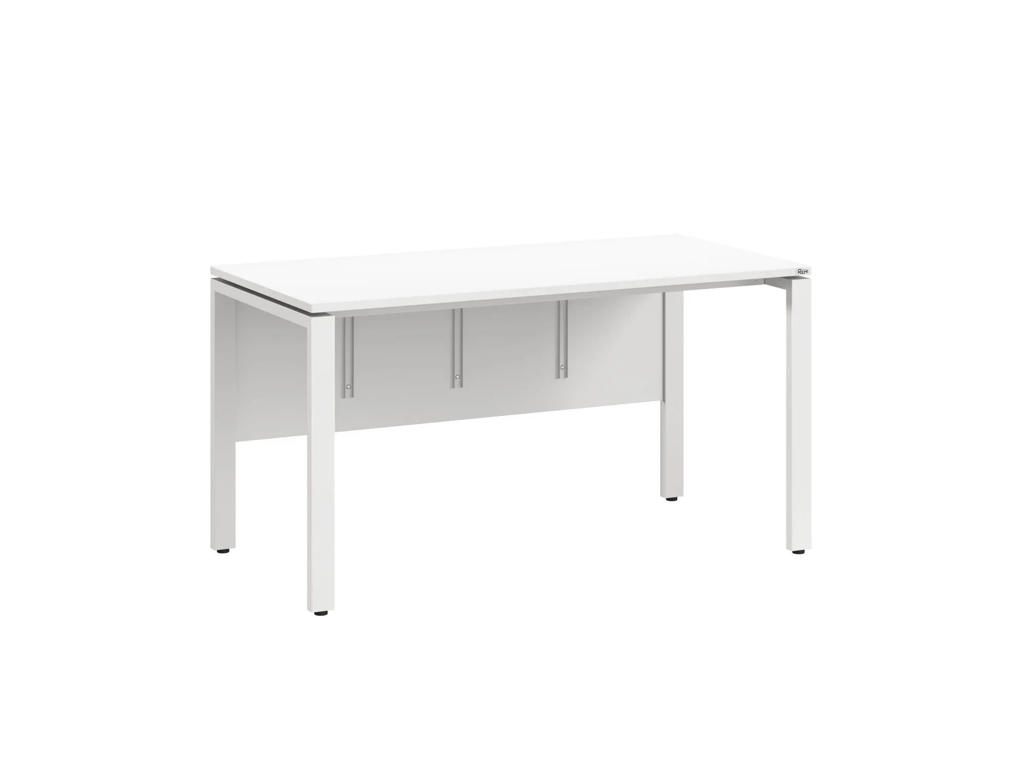 Стол прямой, П-опоры, экран ЛДСП,парящая стол-ца 1400x700x750 RM007-14x7 Белый/Белый