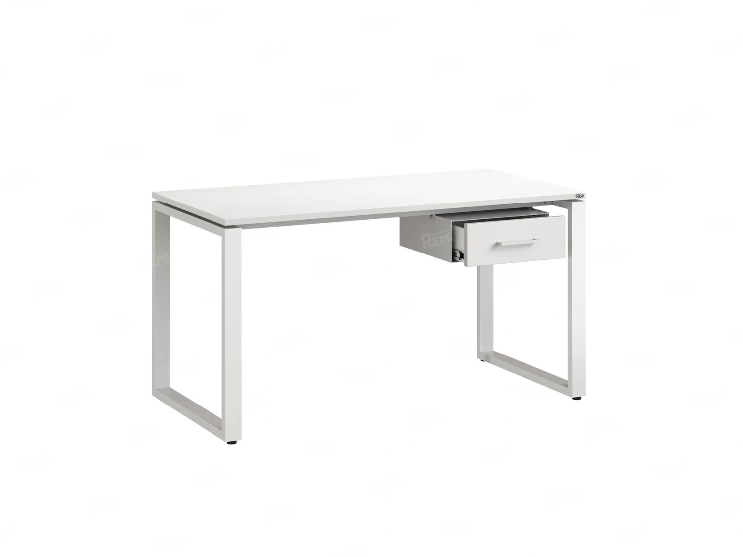 Стол прямой с подвесной тумбой, О-опора 1600x800x750 RM036-16x8 Белый/Белый
