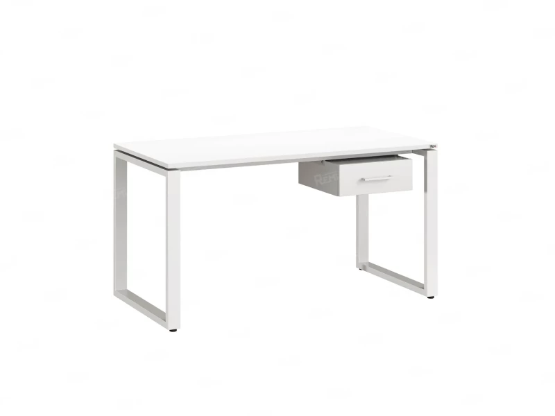 Стол прямой с подвесной тумбой, О-опора 1600x800x750 RM036-16x8 Белый/Белый