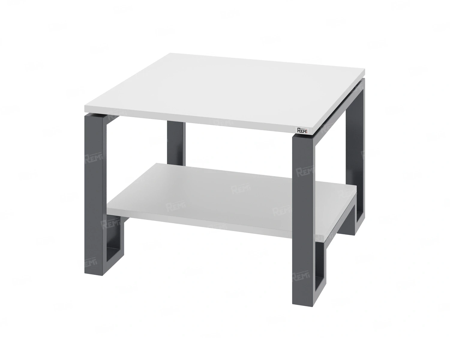 Журнальный стол с полкой 900x700x550 RM181-9x7 Белый/Серый