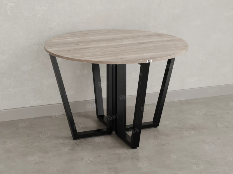 Круглый стол на U-образных опорах 1200x1200x750 RM188-12x12 Дуб Маувелла/Черный