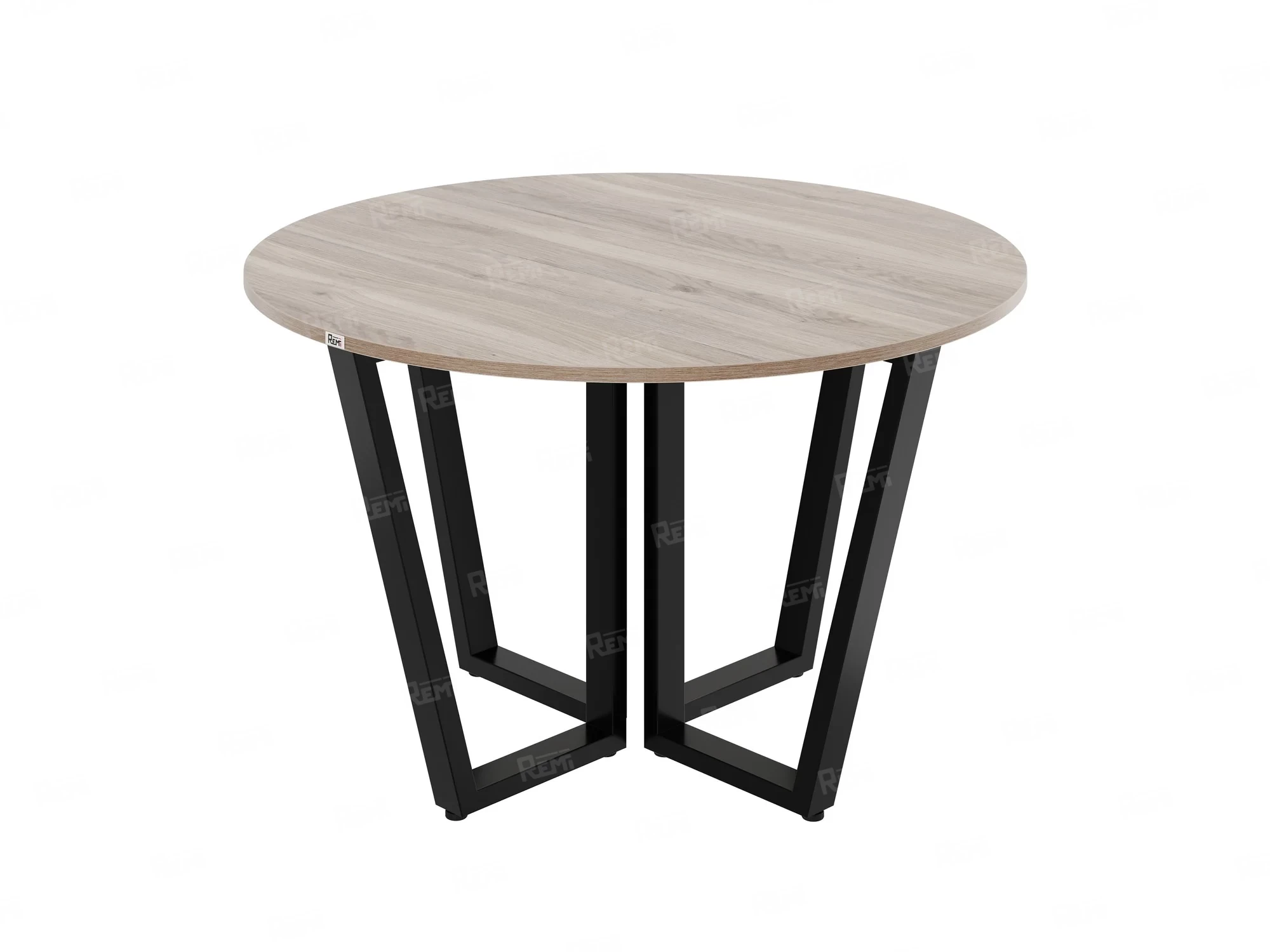 Круглый стол на U-образных опорах 1200x1200x750 RM188-12x12 Дуб Маувелла/Черный