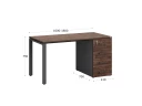 Стол прямой с тумбой на П-образных опоре, правый 1600x700x750 RM103-16x7 Дуб Апрельский шоколад/Серый