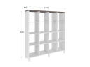 Стеллаж, 16 ячеек 1500х370х1620 RM140-15x37 Дуб Апрельский шоколад/Белый
