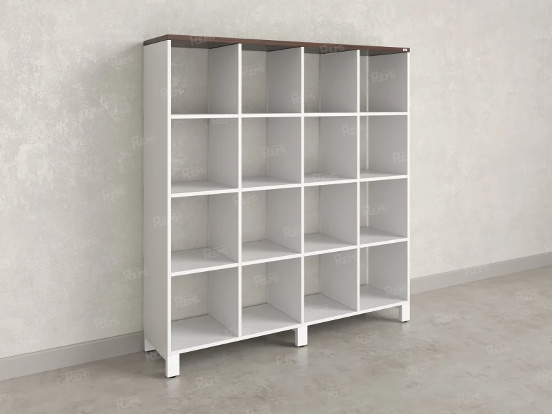 Стеллаж, 16 ячеек 1500х370х1620 RM140-15x37 Дуб Апрельский шоколад/Белый