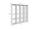 Стеллаж, 16 ячеек 1500х370х1620 RM140-15x37 Дуб Апрельский шоколад/Белый