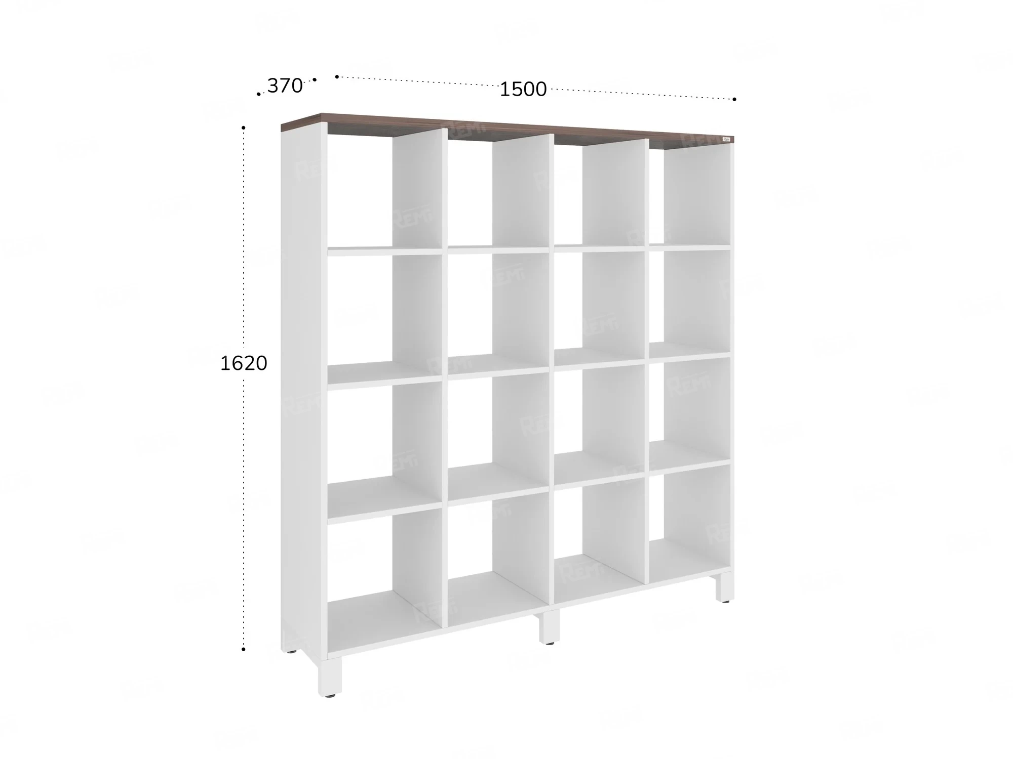 Стеллаж, 16 ячеек 1500х370х1620 RM140-15x37 Дуб Апрельский шоколад/Белый