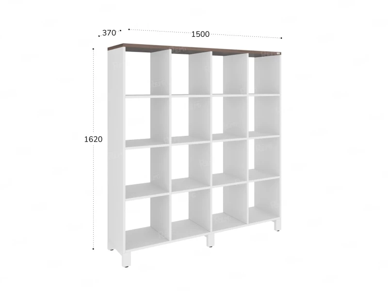 Стеллаж, 16 ячеек 1500х370х1620 RM140-15x37 Дуб Апрельский шоколад/Белый