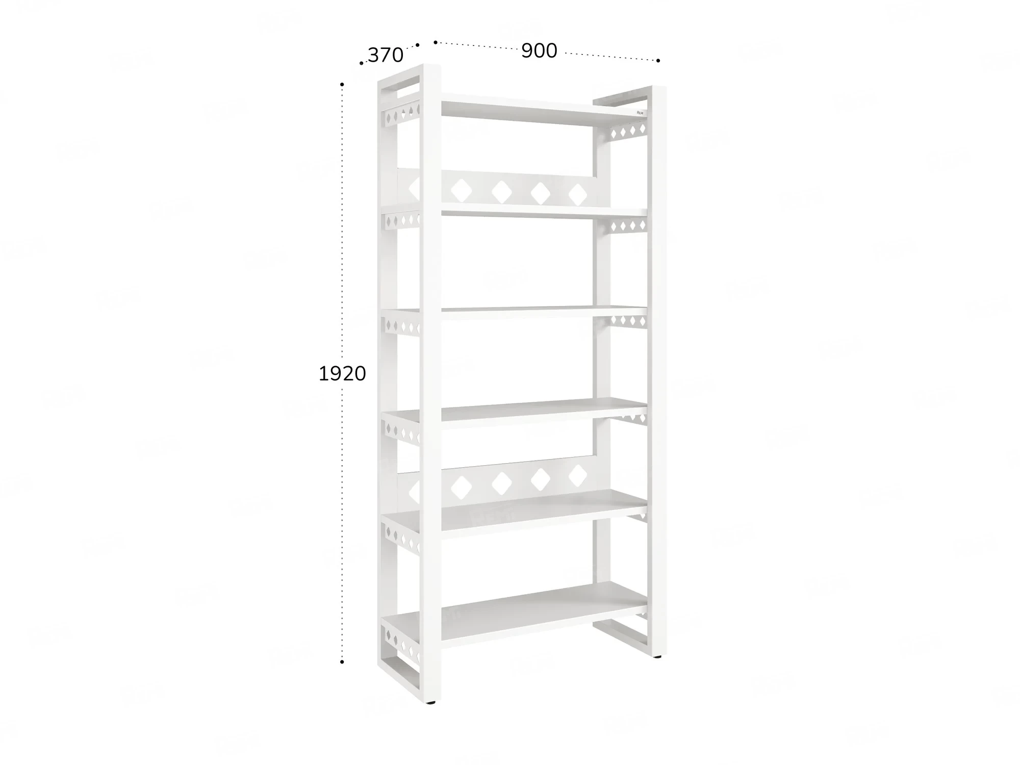 Стеллаж, 6 уровней 900x370x1920 RM132-90x37 Белый/Белый