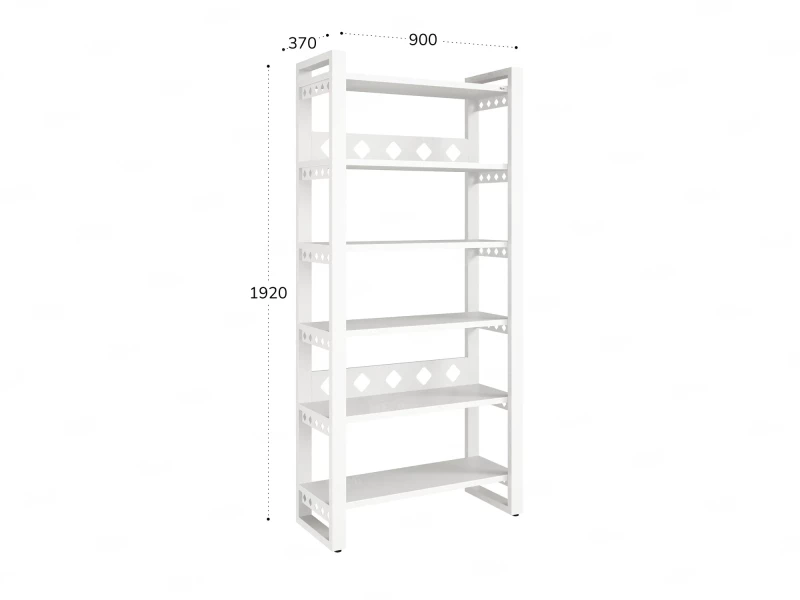 Стеллаж, 6 уровней 900x370x1920 RM132-90x37 Белый/Белый