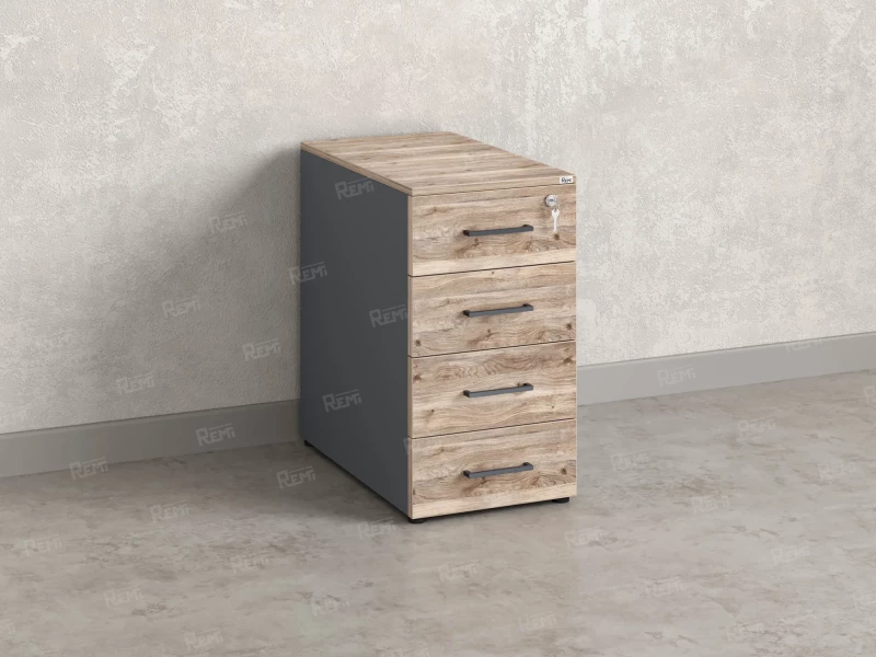 Тумба приставная, 4 ящика 400x800x750 RM121-40x80 Дуб Маувелла/Серый