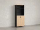 Шкаф комбинированный, 6 уровней 900x420x2200 RM154-90x41 Вяз Швейцарский светлый/Черный