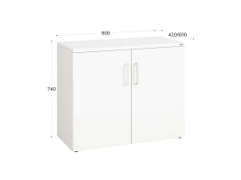 Шкаф низкий распашной, регулируемые опоры, 2 уровня 900x600x750 RM148-90x60 Белый/Белый