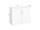 Шкаф низкий распашной, регулируемые опоры, 2 уровня 900x600x750 RM148-90x60 Белый/Белый