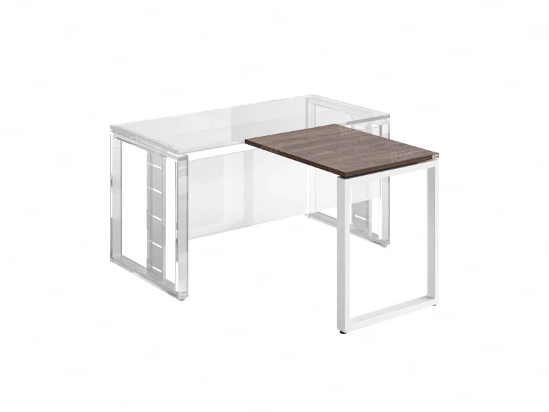 Брифинг прямой, с парящей столешнецей, на О-образном каркасе 1100x700x750 RM072-11x7 Дуб Апрельский шоколад/Белый